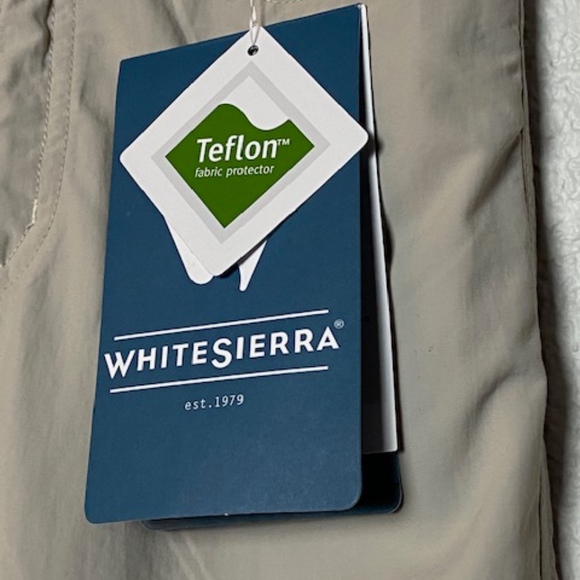 🍍White Sierra NWT Girls Beige Cargo Roll Up Pants - Picture 4 of 8